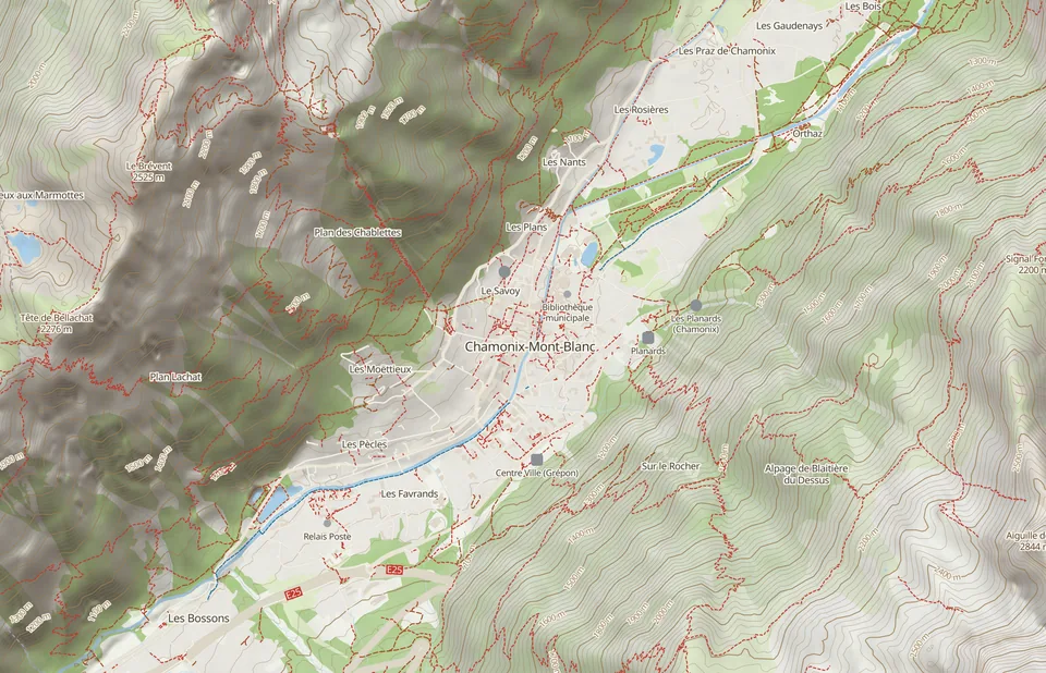 La carte trail : relief fin et courbes de niveau